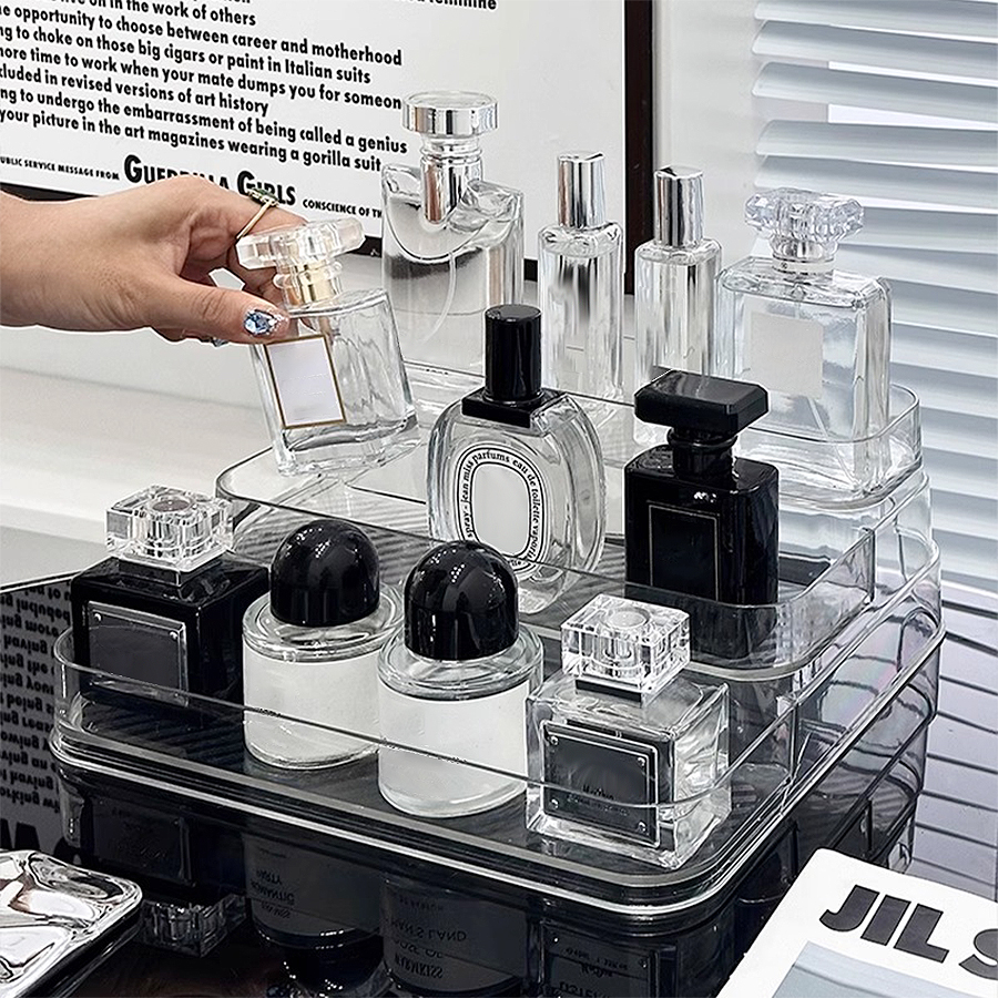 Luxury Skincare Organizer - Luxurious Multi-Layer Acrylic Cosmetic Storage Box
