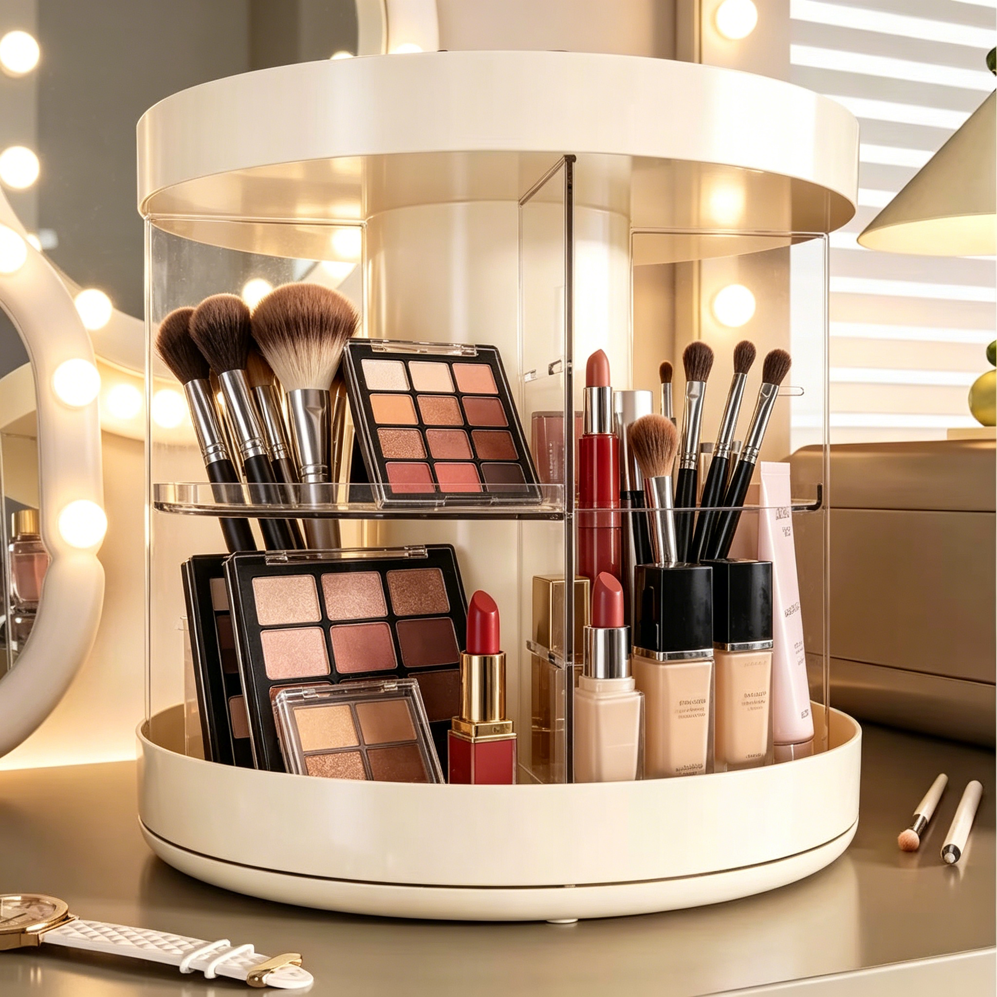 Rotating Layered Makeup Organi - Luxury Skincare Organizer recension och pris