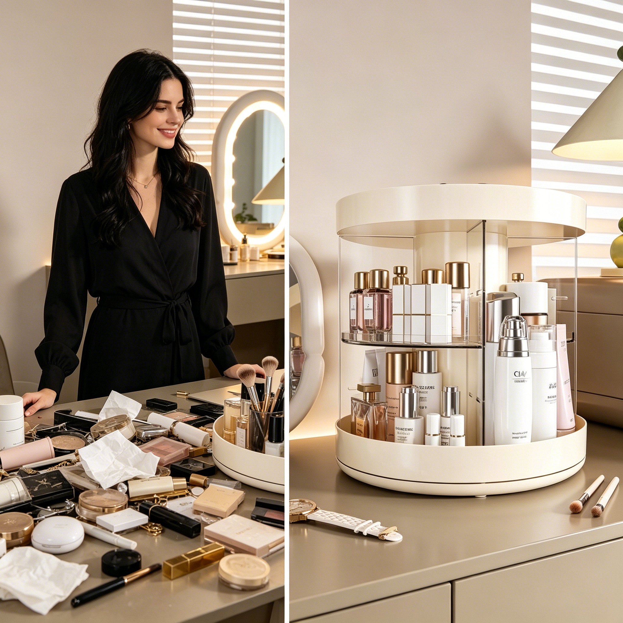 Rotating Layered Makeup Organi - Luxury Skincare Organizer recension och pris